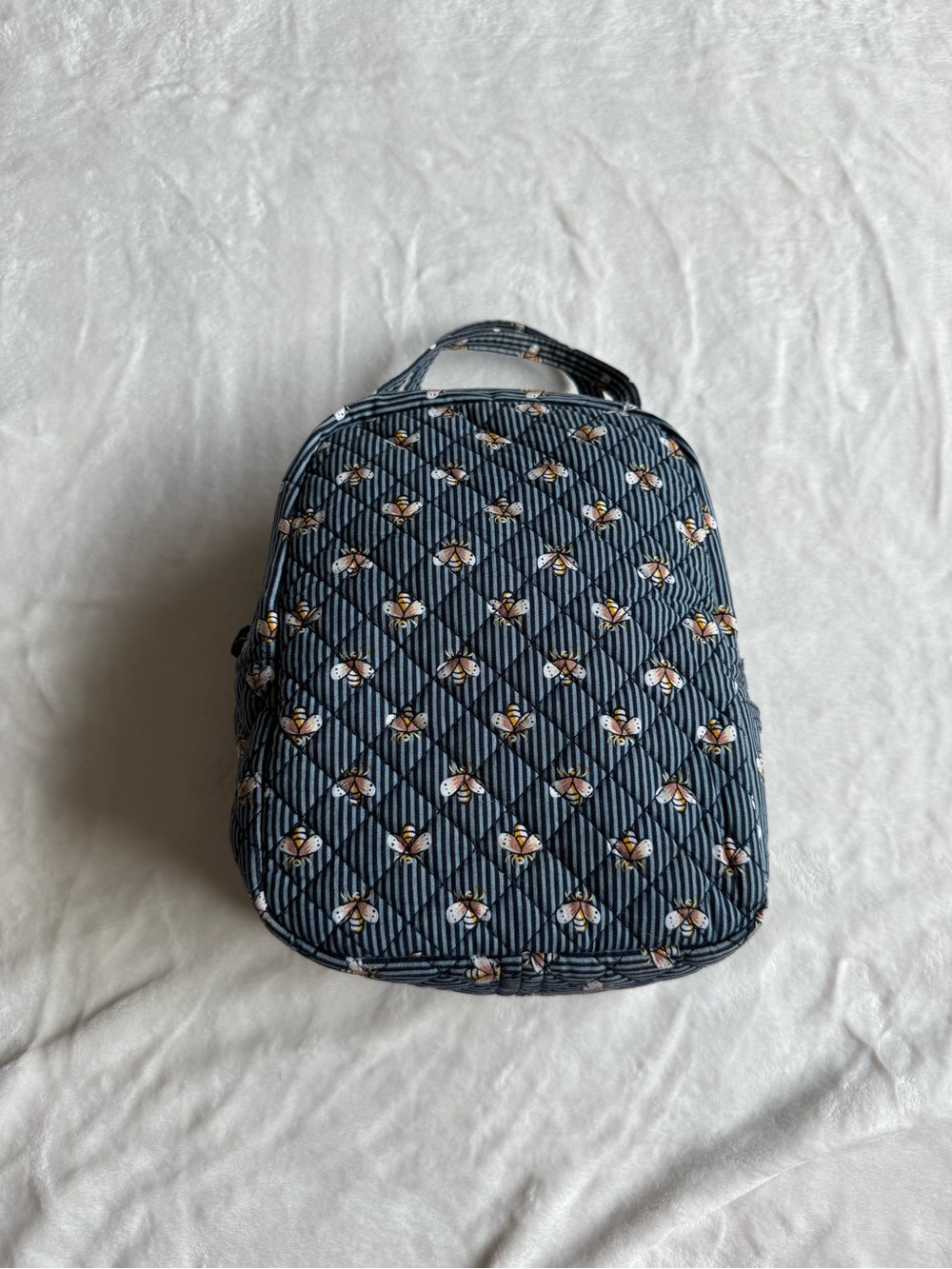 Vera Bradley Quilted Navy Bee Lunch Bag